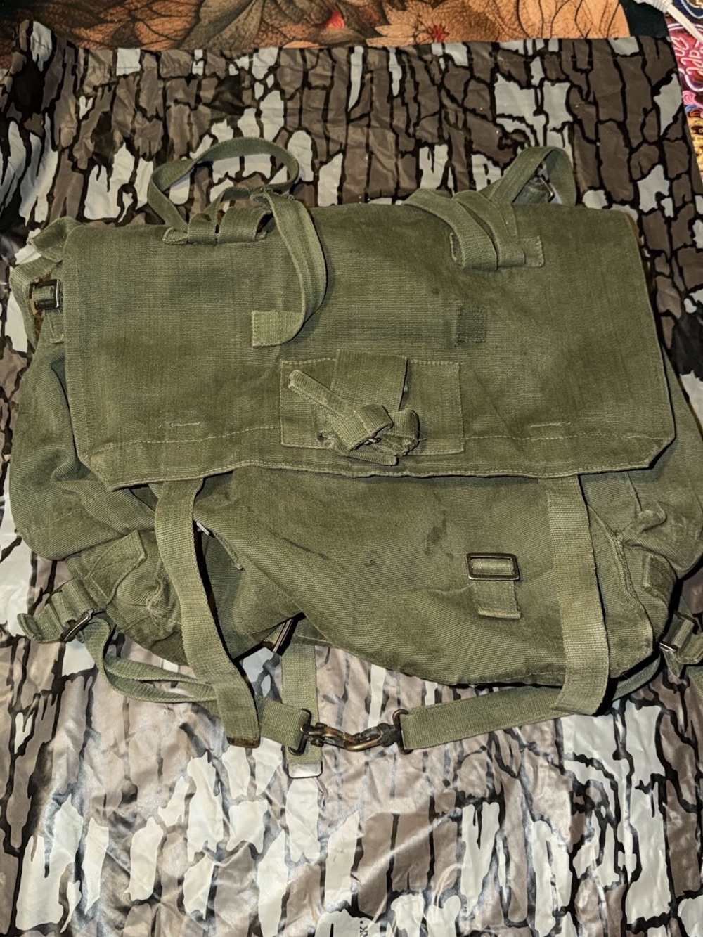 Green British military style bag